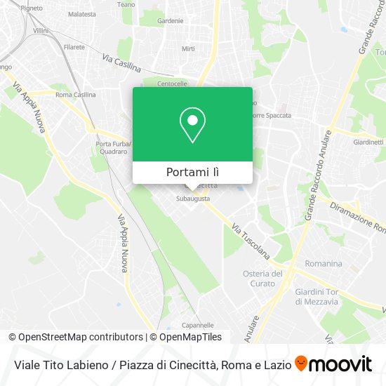 Mappa Viale Tito Labieno / Piazza di Cinecittà