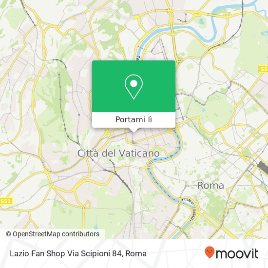 Mappa Lazio Fan Shop Via Scipioni 84