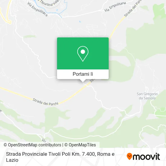 Mappa Strada Provinciale Tivoli Poli Km. 7.400