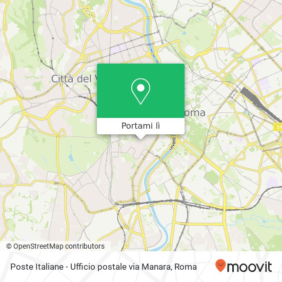 Mappa Poste Italiane - Ufficio postale via Manara