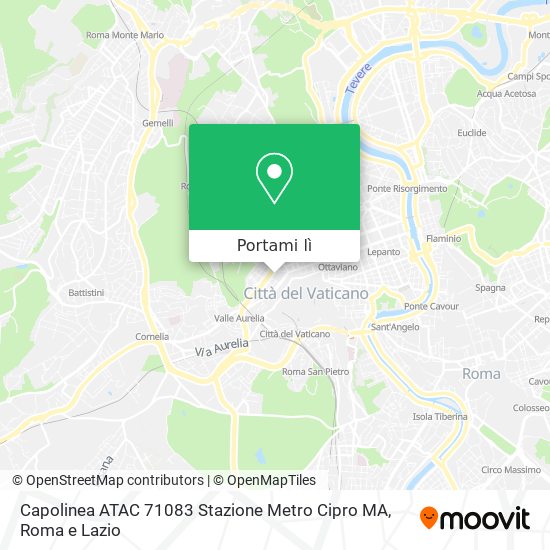 Mappa Capolinea ATAC 71083 Stazione Metro Cipro MA