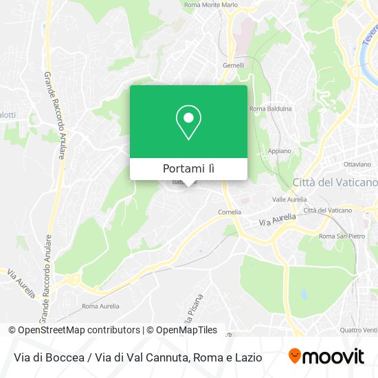 Mappa Via di Boccea / Via di Val Cannuta