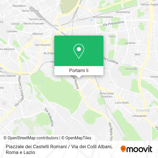 Mappa Piazzale dei Castelli Romani / Via dei Colli Albani