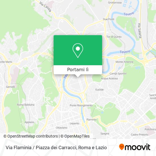 Mappa Via Flaminia / Piazza dei Carracci
