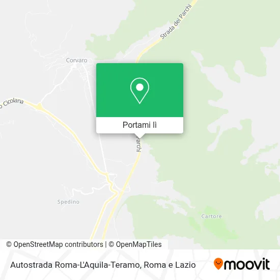 Mappa Autostrada Roma-L'Aquila-Teramo