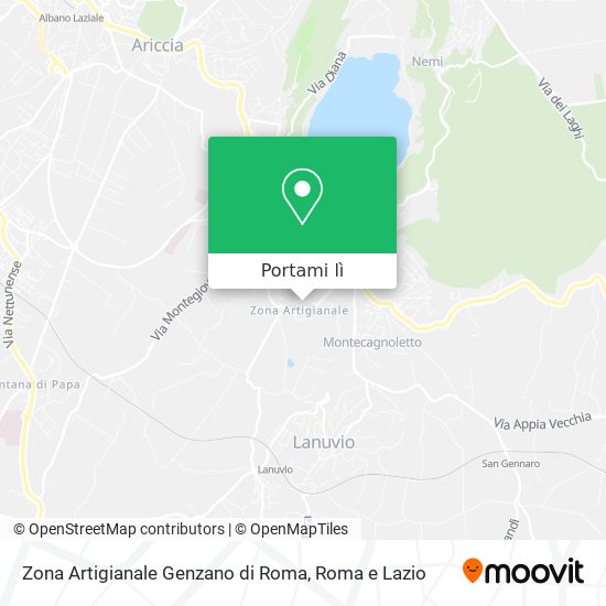 Mappa Zona Artigianale Genzano di Roma