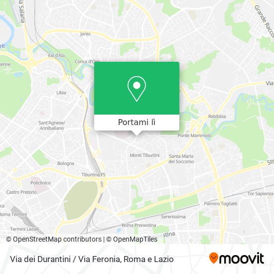 Mappa Via dei Durantini / Via Feronia
