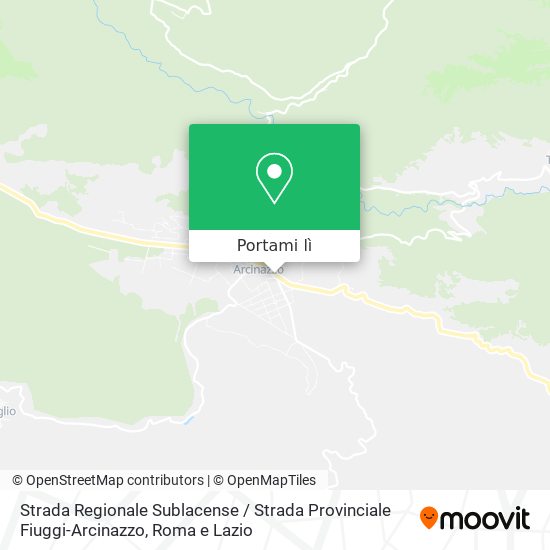 Mappa Strada Regionale Sublacense / Strada Provinciale Fiuggi-Arcinazzo