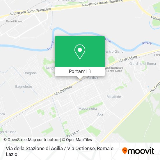 Mappa Via della Stazione di Acilia / Via Ostiense