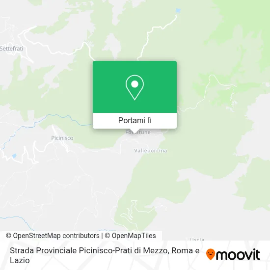 Mappa Strada Provinciale Picinisco-Prati di Mezzo