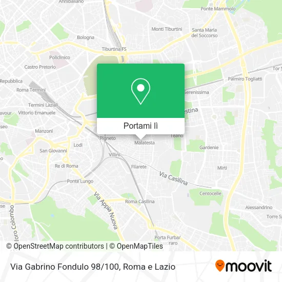 Mappa Via Gabrino Fondulo 98/100