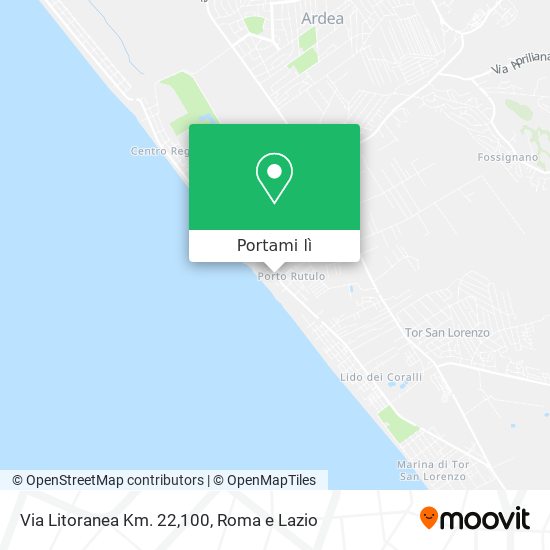 Mappa Via Litoranea Km. 22,100