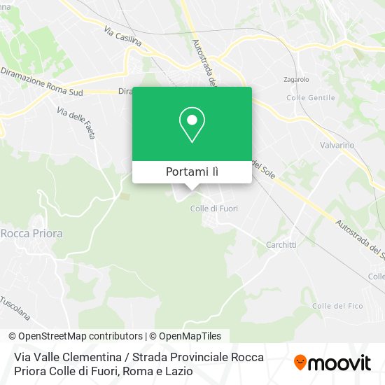 Mappa Via Valle Clementina / Strada Provinciale Rocca Priora Colle di Fuori