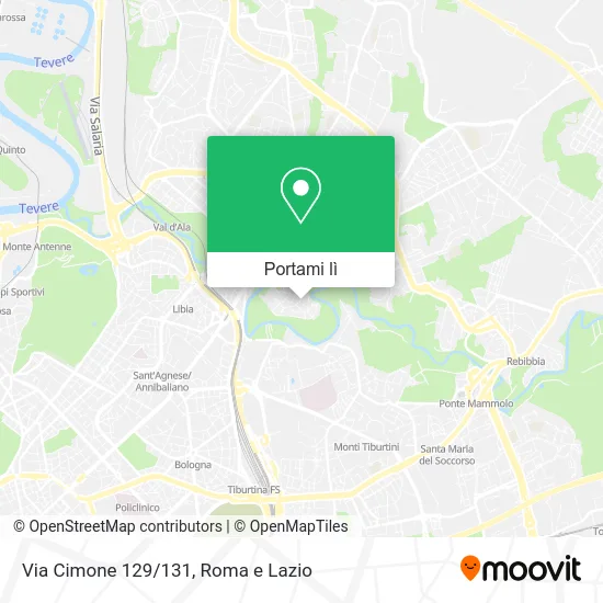 Mappa Via Cimone 129/131