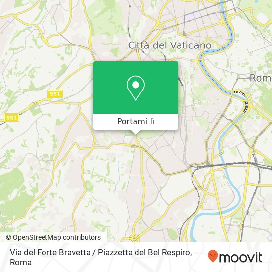 Mappa Via del Forte Bravetta / Piazzetta del Bel Respiro