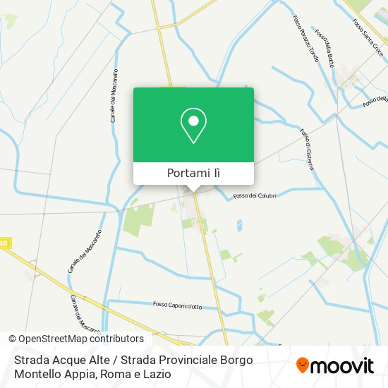 Mappa Strada Acque Alte / Strada Provinciale Borgo Montello Appia