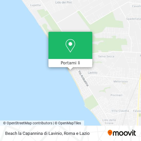 Mappa Beach la Capannina di Lavinio