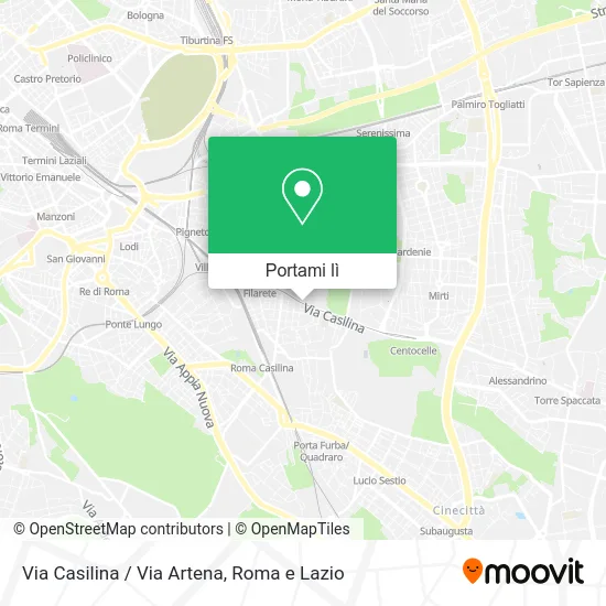 Mappa Via Casilina / Via Artena