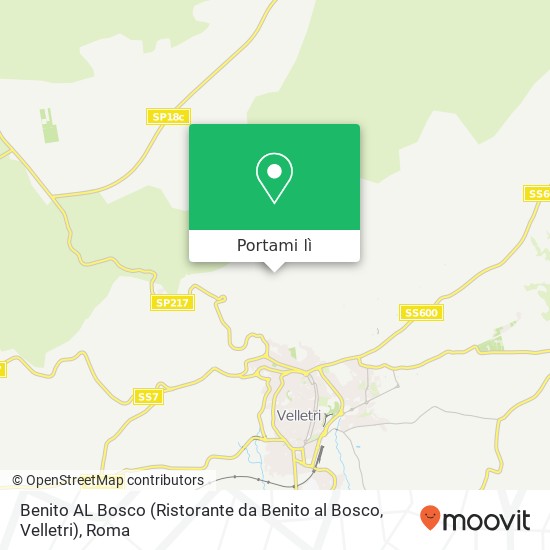 Mappa Benito AL Bosco (Ristorante da Benito al Bosco, Velletri)