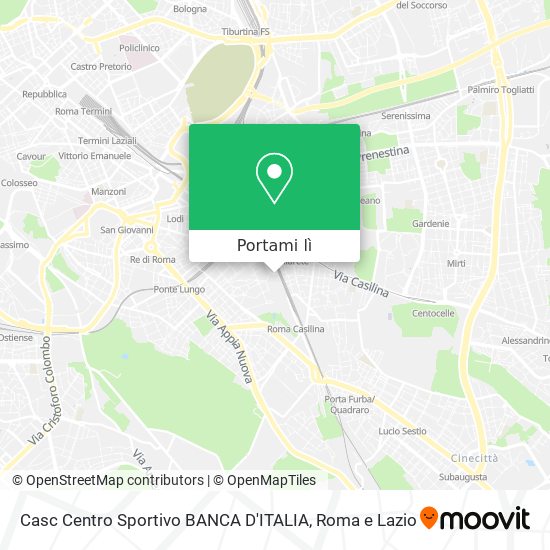 Mappa Casc Centro Sportivo BANCA D'ITALIA