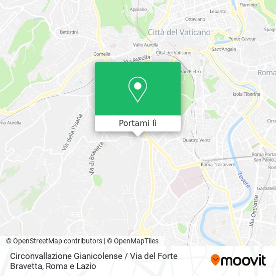 Mappa Circonvallazione Gianicolense / Via del Forte Bravetta