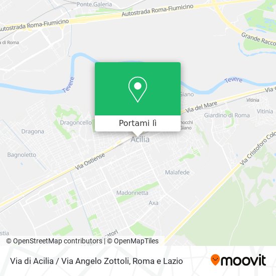 Mappa Via di Acilia / Via Angelo Zottoli