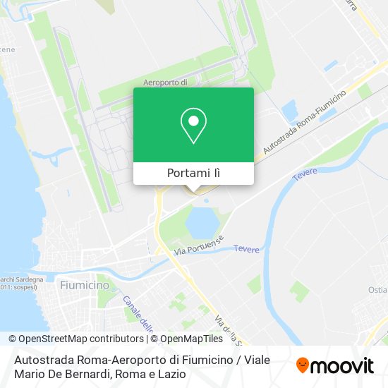 Mappa Autostrada Roma-Aeroporto di Fiumicino / Viale Mario De Bernardi