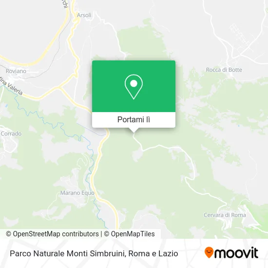 Mappa Parco Naturale Monti Simbruini
