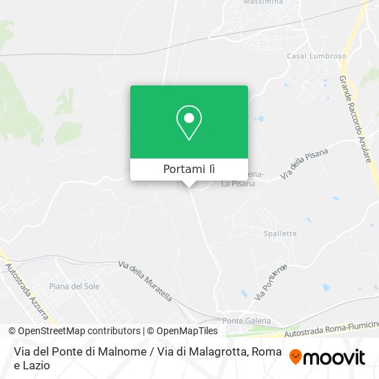 Mappa Via del Ponte di Malnome / Via di Malagrotta