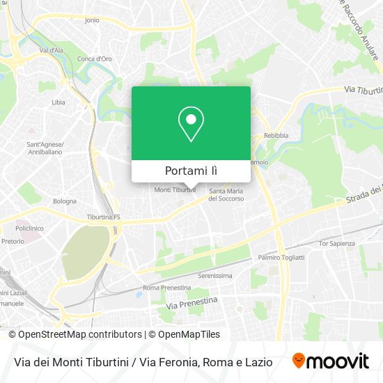 Mappa Via dei Monti Tiburtini / Via Feronia