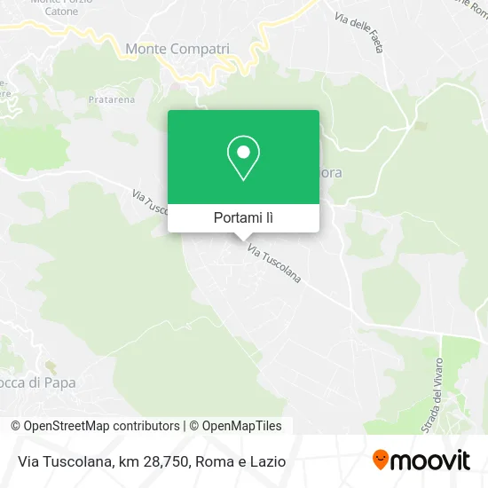 Mappa Via Tuscolana, km 28,750