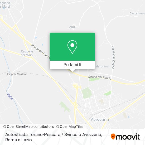 Mappa Autostrada Torano-Pescara / Svincolo Avezzano