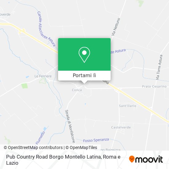 Mappa Pub Country Road Borgo Montello Latina