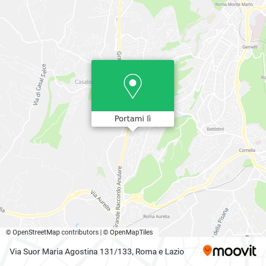 Mappa Via Suor Maria Agostina 131 / 133