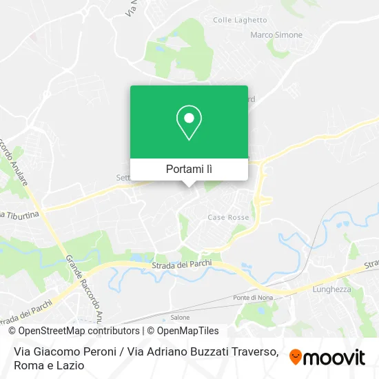 Mappa Via Giacomo Peroni / Via Adriano Buzzati Traverso