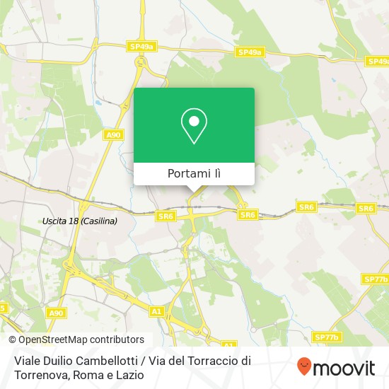 Mappa Viale Duilio Cambellotti / Via del Torraccio di Torrenova