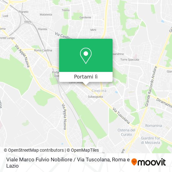 Mappa Viale Marco Fulvio Nobiliore / Via Tuscolana