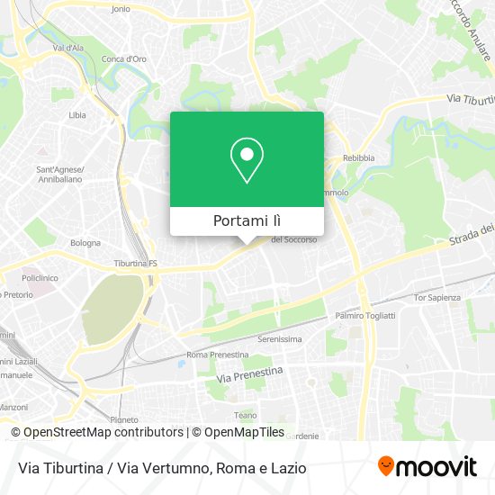 Mappa Via Tiburtina / Via Vertumno