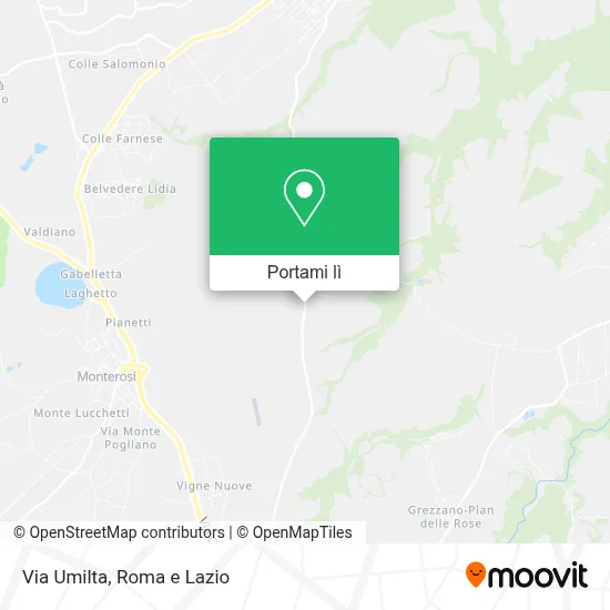 Mappa Via Umilta