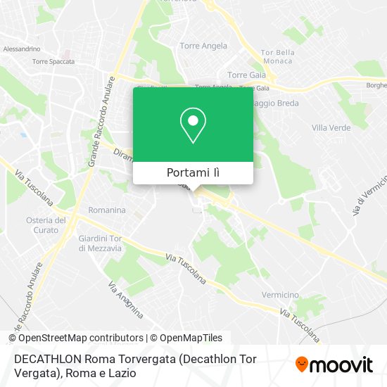 Mappa DECATHLON Roma Torvergata (Decathlon Tor Vergata)