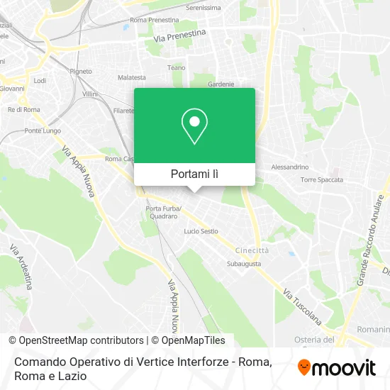 Mappa Comando Operativo di Vertice Interforze - Roma