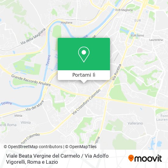 Mappa Viale Beata Vergine del Carmelo / Via Adolfo Vigorelli