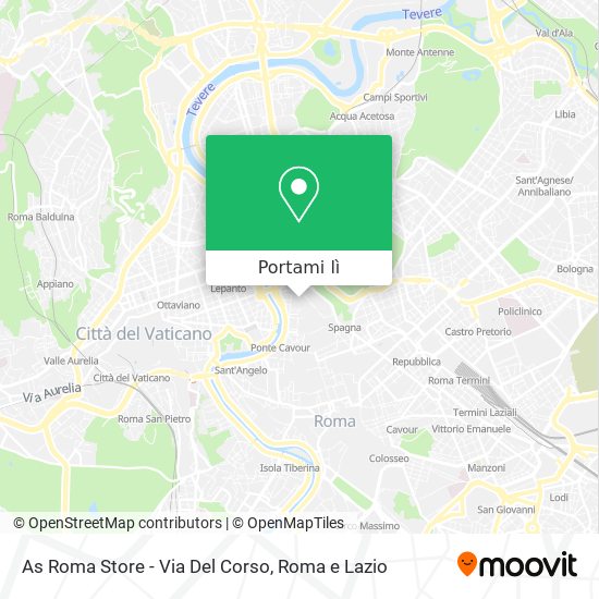 Mappa As Roma Store - Via Del Corso