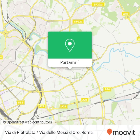 Mappa Via di Pietralata / Via delle Messi d'Oro