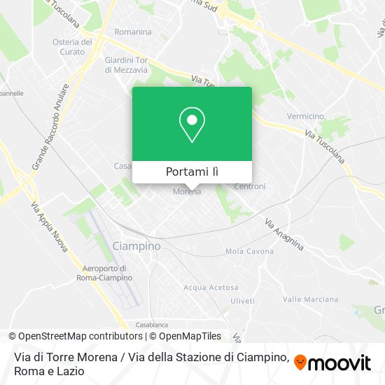 Mappa Via di Torre Morena / Via della Stazione di Ciampino