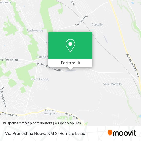 Mappa Via Prenestina Nuova KM 2