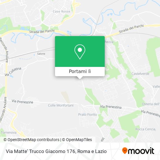 Mappa Via Matte' Trucco Giacomo 176
