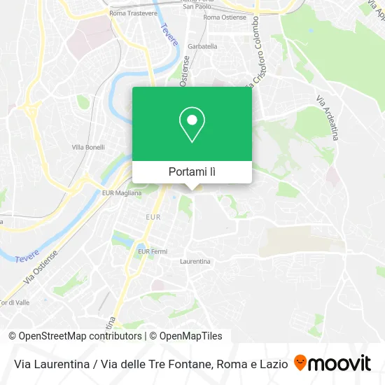 Mappa Via Laurentina / Via delle Tre Fontane