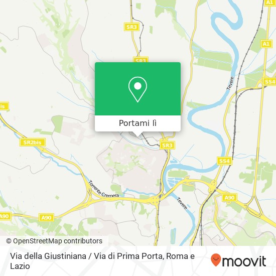 Mappa Via della Giustiniana / Via di Prima Porta