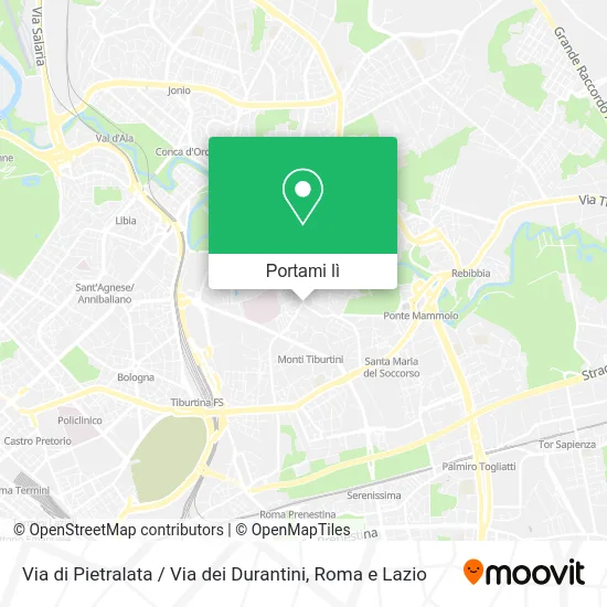 Mappa Via di Pietralata / Via dei Durantini